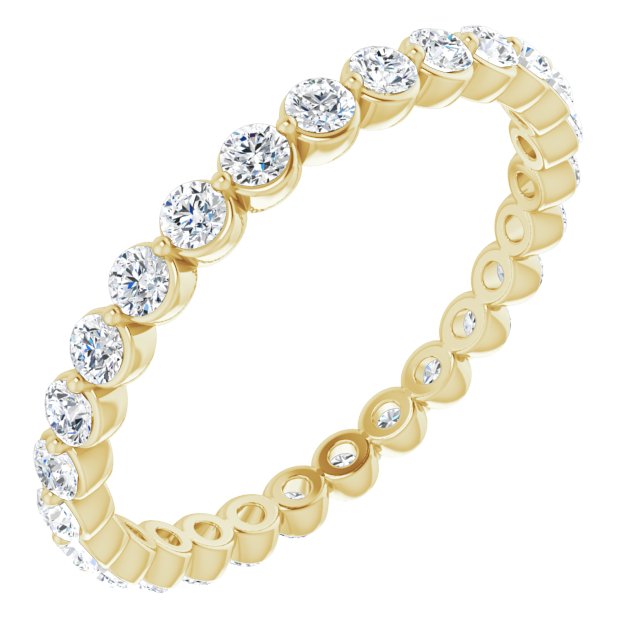 14K Gold  Natural Diamond Eternity Bend ring