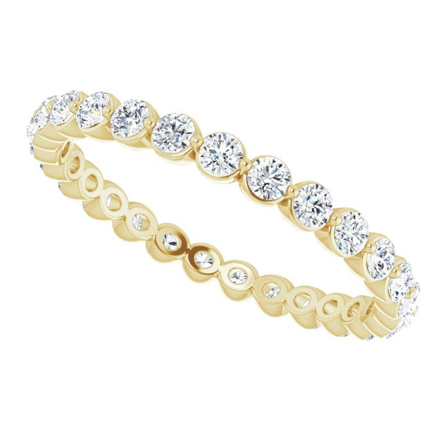 14K Gold  Natural Diamond Eternity Bend ring