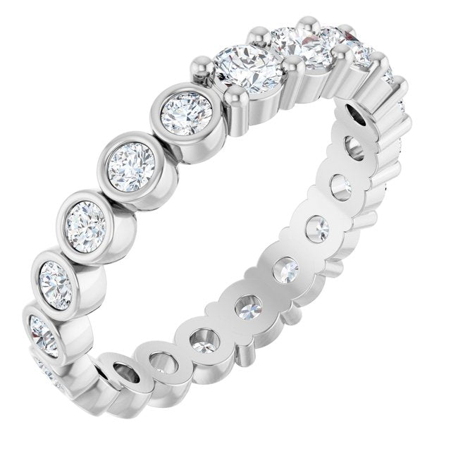 White Natural Diamond Reversible Eternity Band