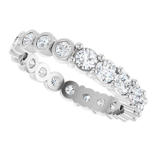 White Natural Diamond Reversible Eternity Band