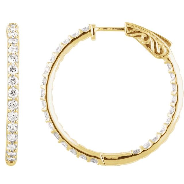 Earrings Hoop Diamond Inside-Outside