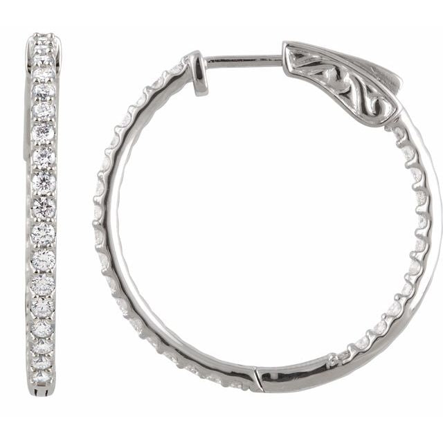 Earrings Hoop Diamond Inside-Outside