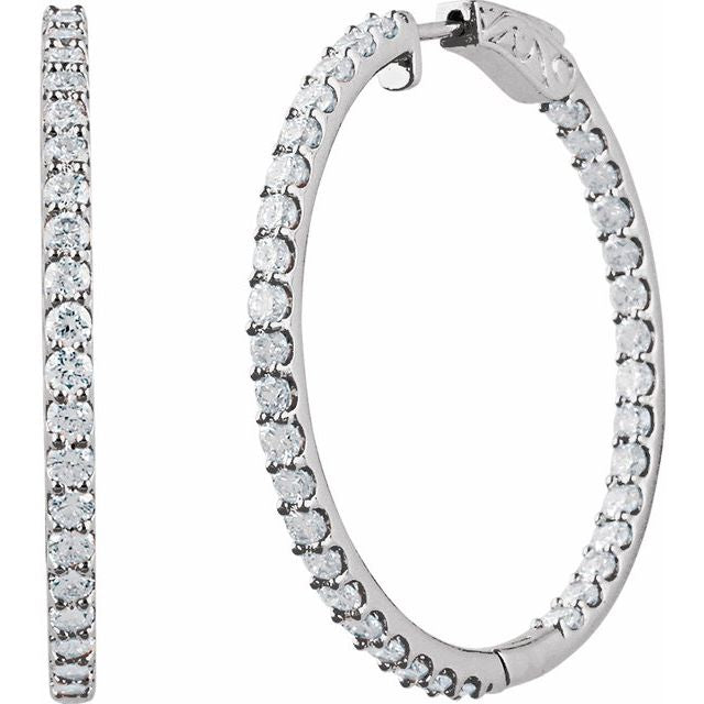 Earrings Hoop Diamond Inside-Outside