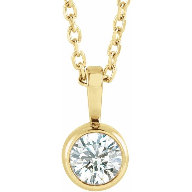 Diamond Bezel-Set Solitaire Necklace